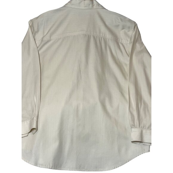 Marsh Landing Women White Long-Sleeve Shirt Button-Down Cotton Large Pockets - Picture 7 of 16